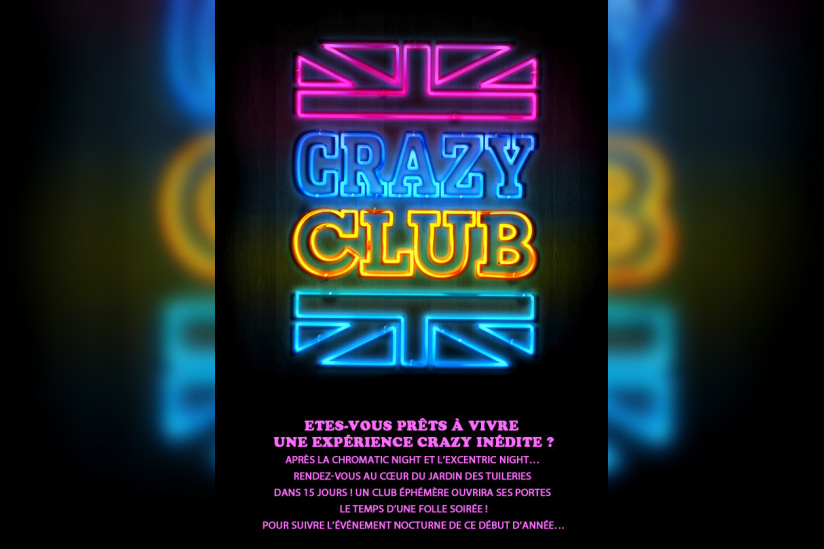 crazy club, j&b, jardin des tuileries, club éphémère