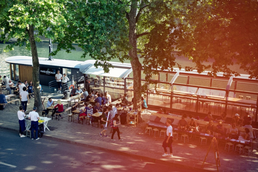 Les Maquereaux à Paris : la terrasse iodée sur le rivage du Parc Rives de Seine