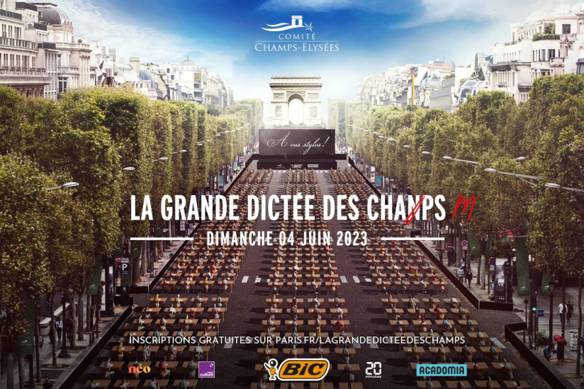 La dettatura più grande del mondo si svolge sugli Champs-Elysées a Parigi -  Sortiraparis.com