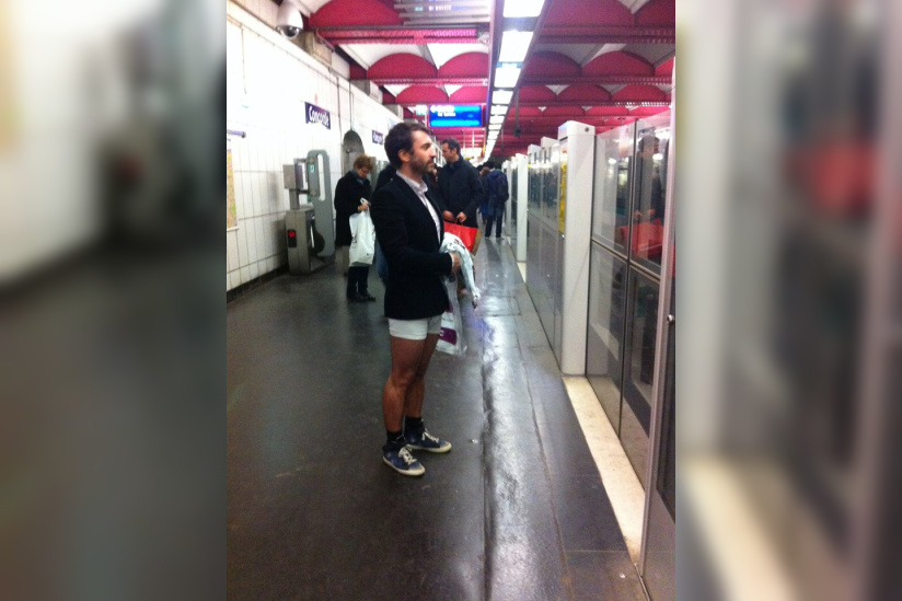 No Pants Subway Ride Paris 2014