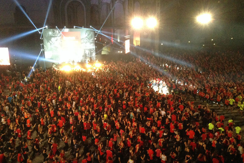 Le Grand Palais, transformé en salle de fitness géante