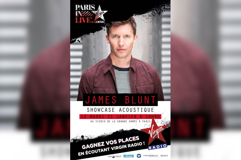 James Blunt en showcase privé Virgin Radio au Studio de la Grande Armée : gagnez vos invits !