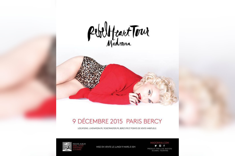 Madonna en concert à Paris Bercy en décembre 2015