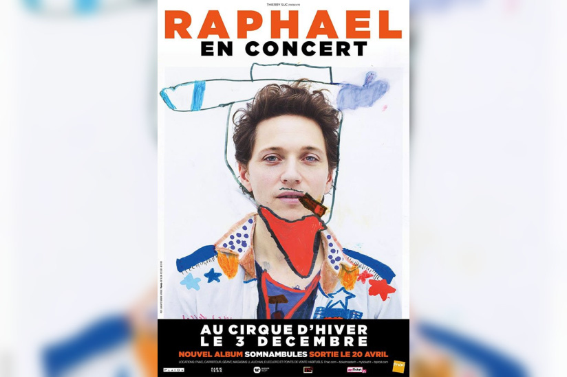 Raphaël en concert au Cirque d’Hiver de Paris en décembre 2015