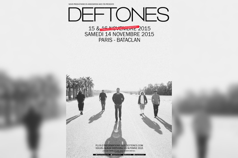 Deftones en concerts au Bataclan de Paris en novembre 2015