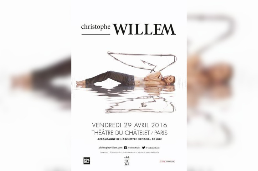 Christophe Willem en concert au Théâtre du Châtelet de Paris en 2016