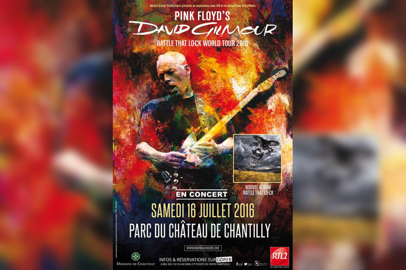 David Gilmour en concert au Parc du Château de Chantilly en juillet 2016