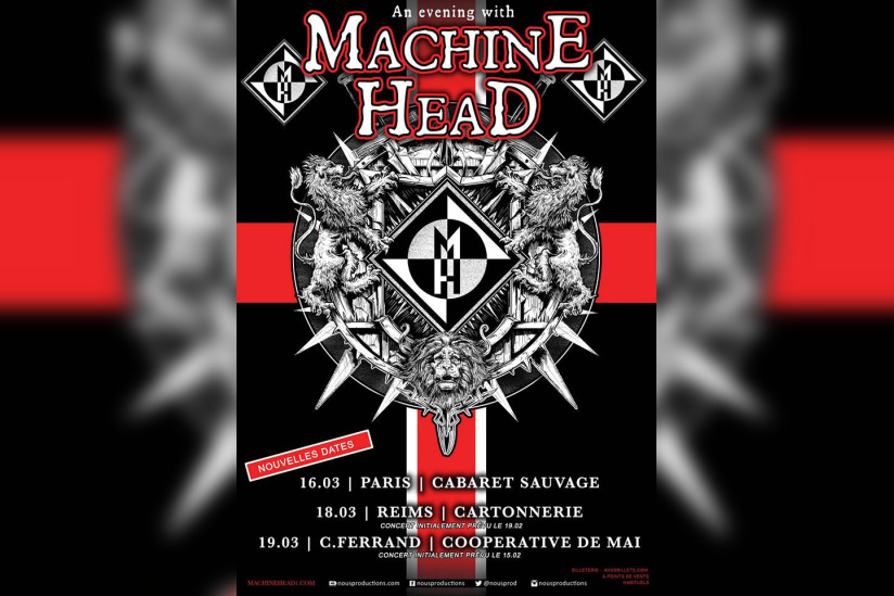Machine Head en concert au Cabaret Sauvage de Paris en mars 2016