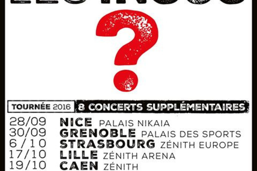 Les Insus : concert supplémentaire au Zénith de Paris en novembre 2016