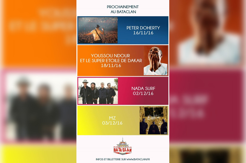 Le Bataclan annonce une série de concerts avec Pete Doherty, Youssou N’Dour...
