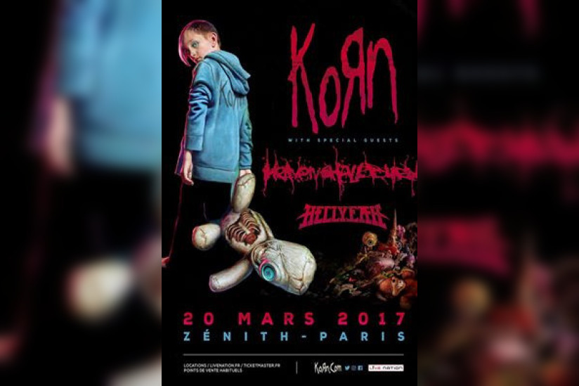 Korn en concert au Zénith de Paris en mars 2017