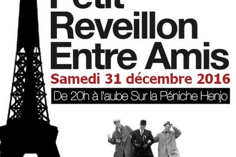 Réveillon 2017 à Paris : Petit Réveillon entre amis à la Péniche Henjo