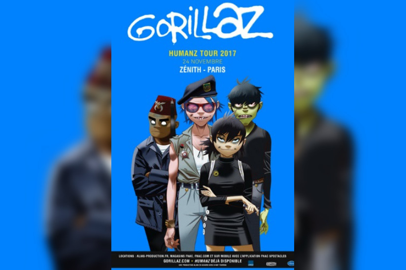Gorillaz en concert au Zénith de Paris en novembre 2017