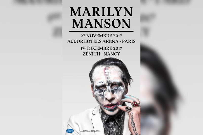 Marilyn Manson en concert à  l’Arena Bercy de Paris en novembre 2017