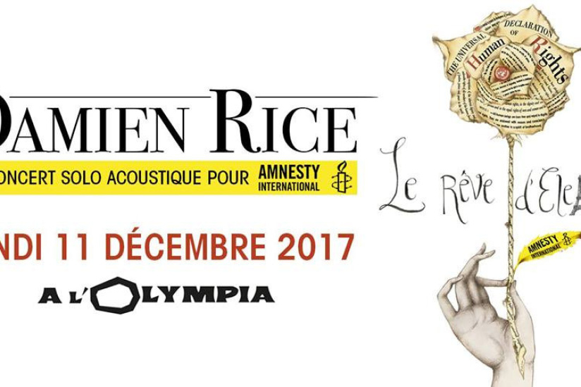 Damien Rice en concert solo acoustique à l'Olympia de Paris en décembre 2017