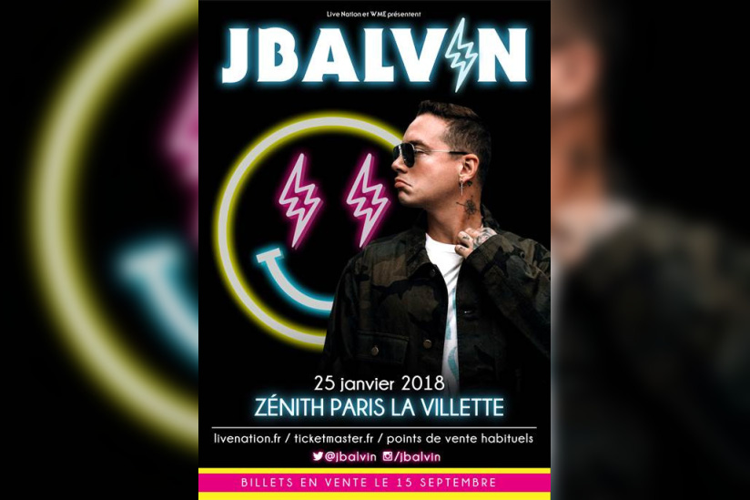 J Balvin en concert au Zénith de Paris en janvier 2018 