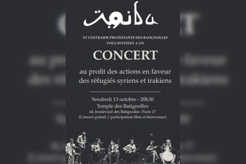 Concert pour les réfugiés syriens et irakiens au Temple des Batignolles 