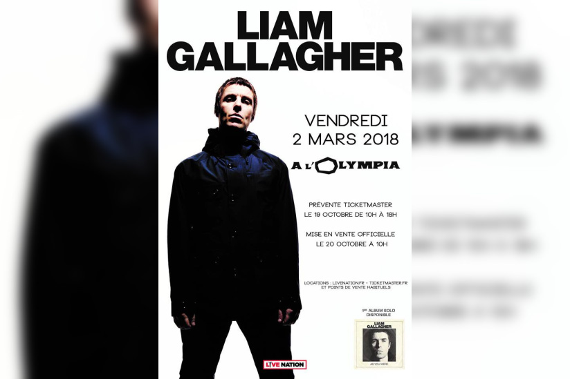 Liam Gallagher en concert à l’Olympia de Paris en mars 2018