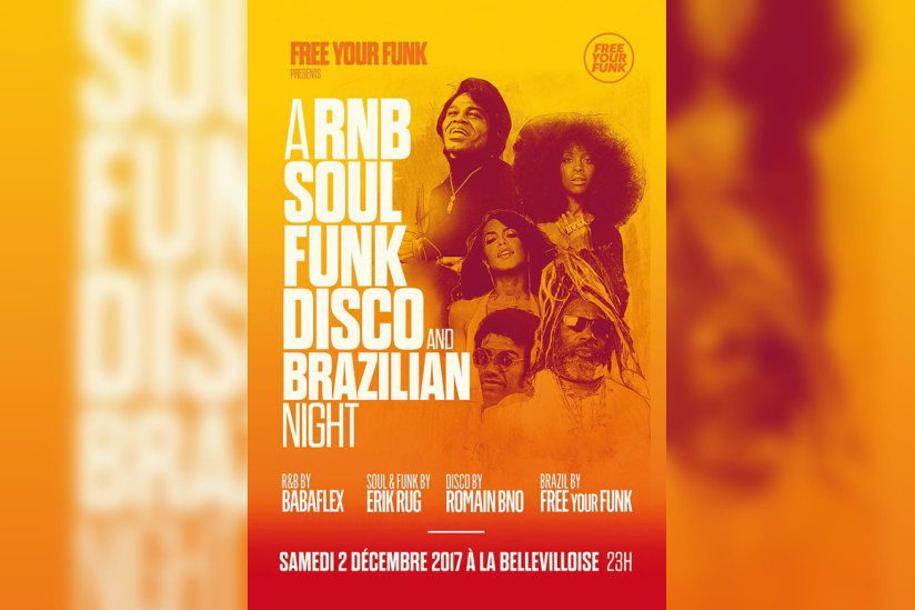 Free Your Funk à La Bellevilloise : R&B, soul, Funk, Disco et Brazilian Night