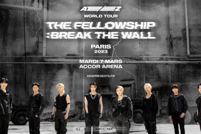 Le groupe de KPop Ateez en concert à l'Accor Arena de Paris en mars
