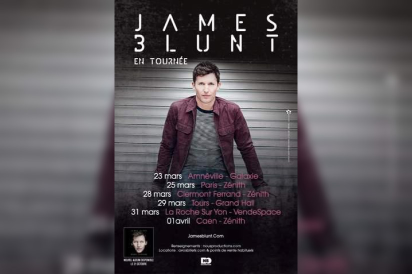 James Blunt au Zénith de Paris en mars 2014