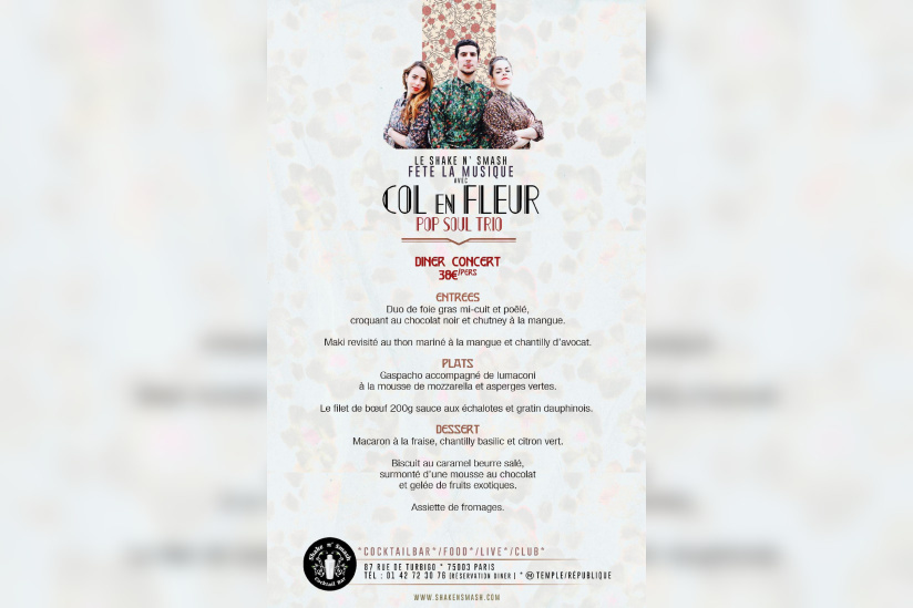 Le Shake n'Smash Fete de la musique avec Col en Fleurs