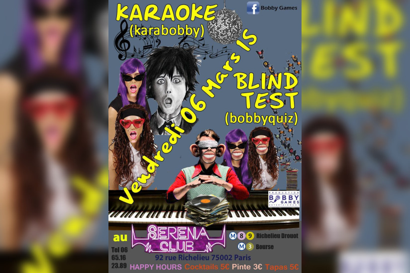 Quiz musical (blind-test) & Karaoké GRATUIT au SERENA CLUB