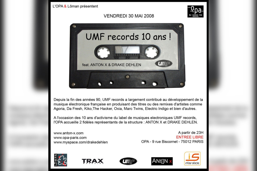 Soirée, Paris, OPA, UMF Records, Anniversaire