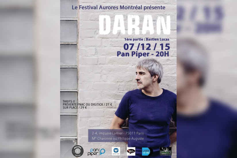 Festival Aurores Montréal présente : Daran au Pan Piper