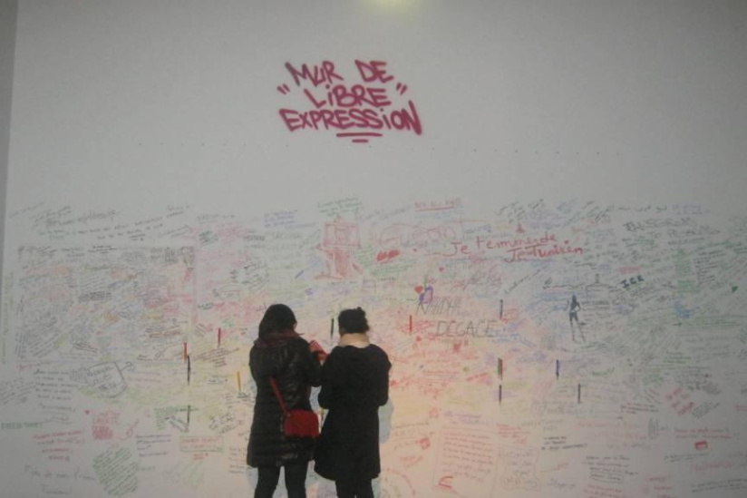 Exposition Dégagement, Institut du Mond Arabe, Mur de Libre Expression