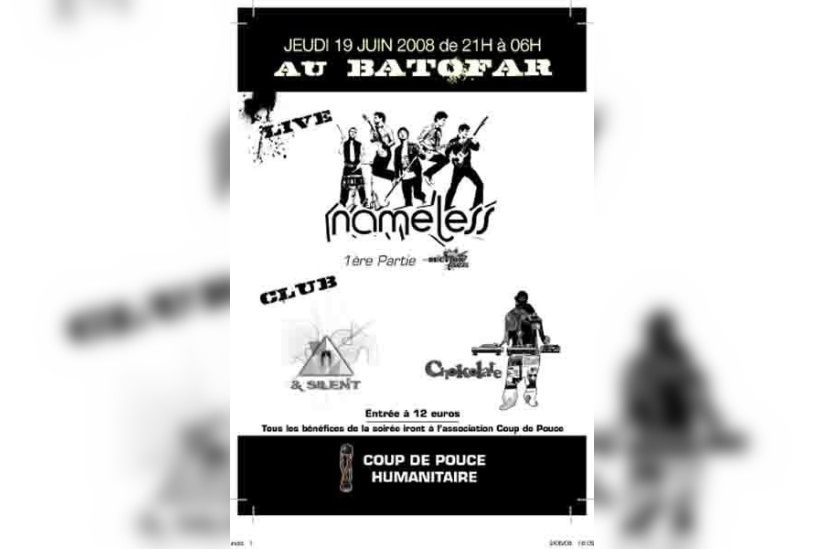 Soirée, Paris, Batofar, Coup de Pouce Humanitaire, Nameless