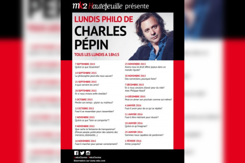 les Lundis Philo de Charles Pépin au MK2 Hautefeuille