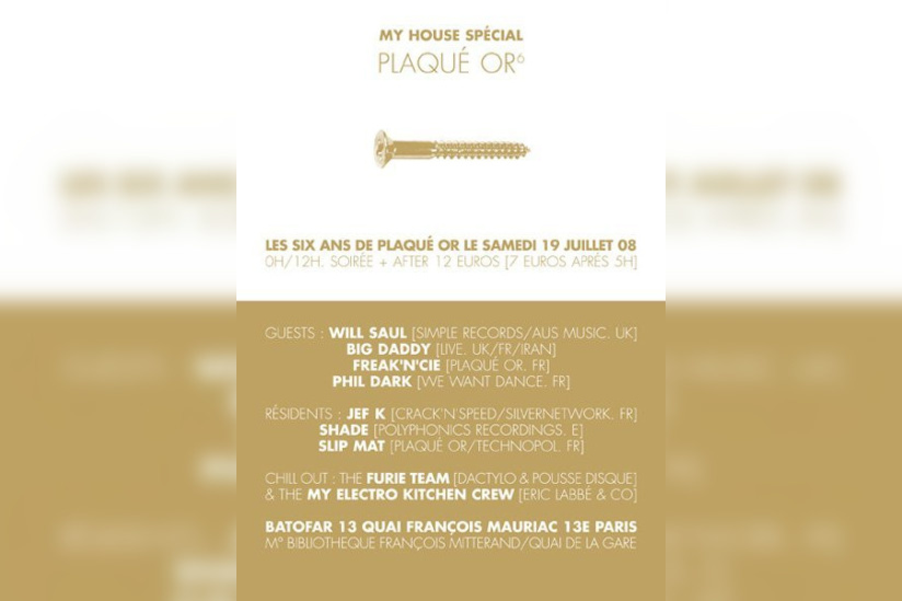 soirée, concert, clubbing, paris, batofar, Plaqué Or