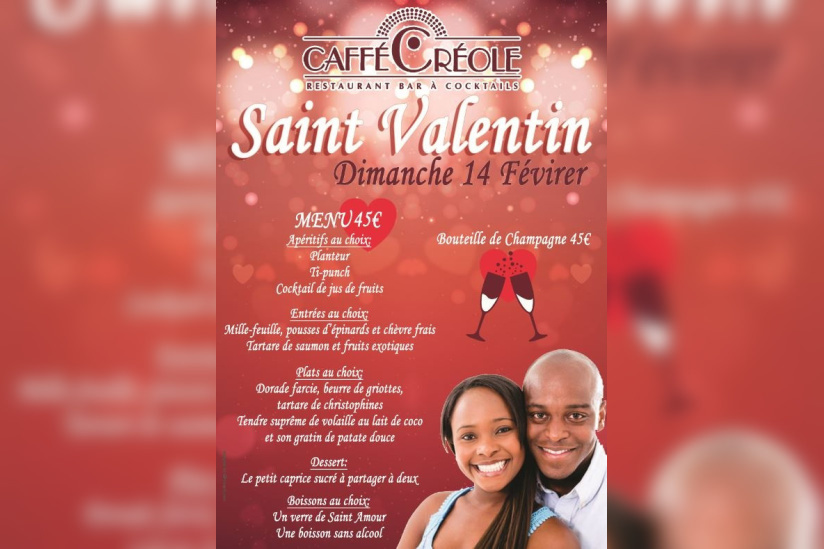 Soirée St-Valentin Dimanche 14 février au Caffe Créole restaurant Paris Bastille 