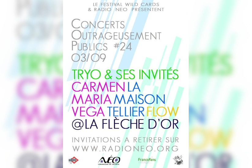 Soirée, Paris, Flèche d'Or, Tryo, La Maison Tellier, Flow, Carmen Maria Vega