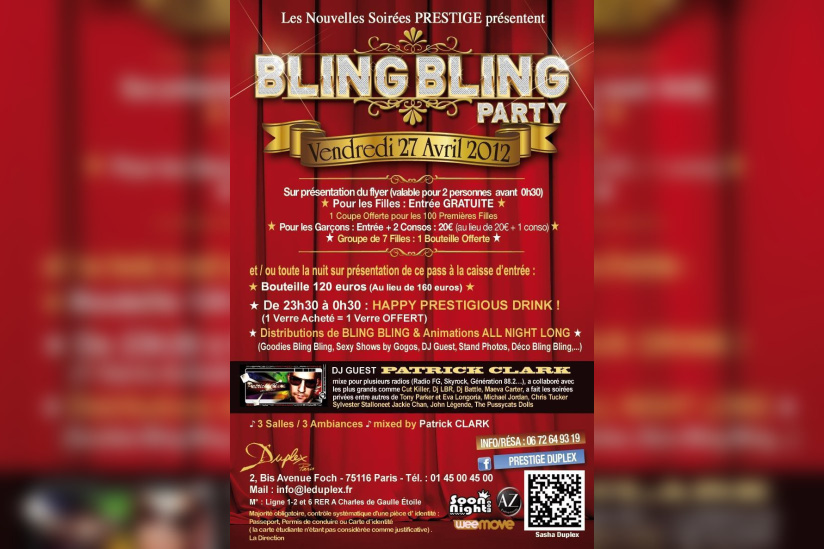 BLING BLING PARTY [New Dj'] @Le Duplex