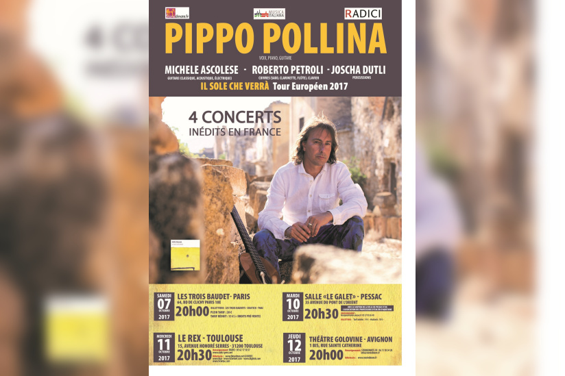 Pippo Pollina en concert aux Trois Baudets en octobre 2017