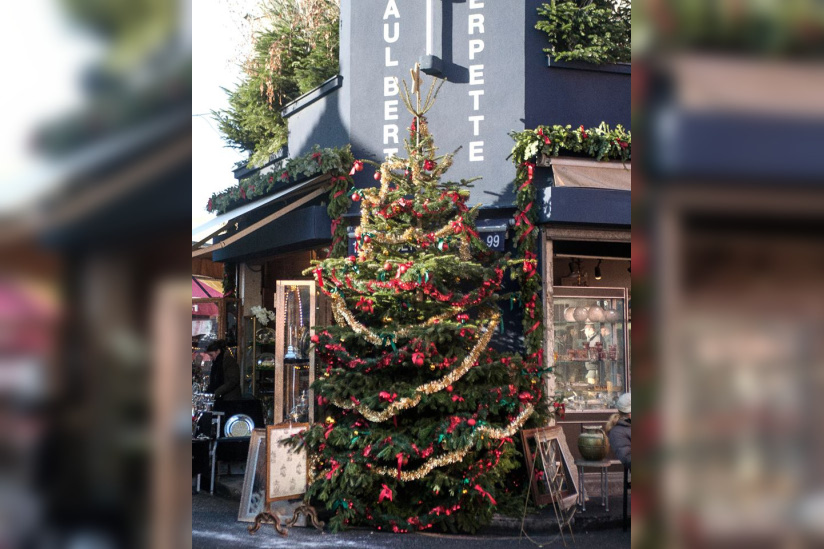 Noël au marché d'antiquités des Puces de Saint-Ouen