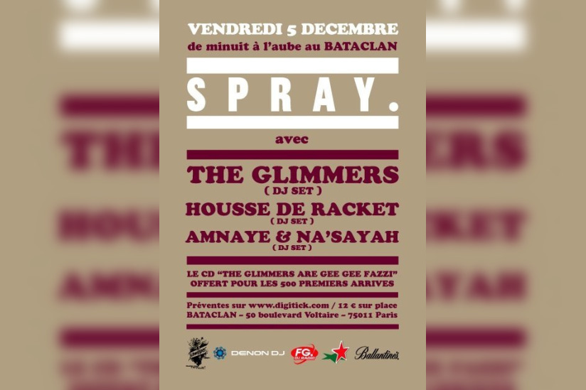 Soirée, Paris, Bataclan, Spray, House de Racket, Amnaye & Na’Sayah, Glimmers