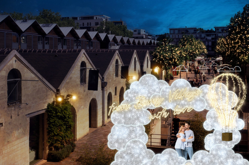 Iluminaciones navideñas 2022-2023 en Bercy Village: un cielo de globos aerostáticos y un lugar para selfies XXL