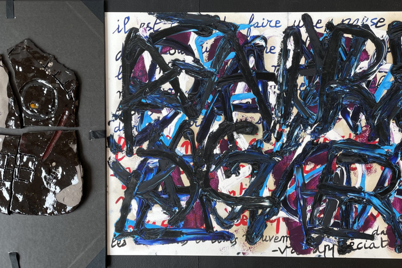 Les têtes et les mots : David Cohen expose à Paris à la galerie Rachel Hardouin