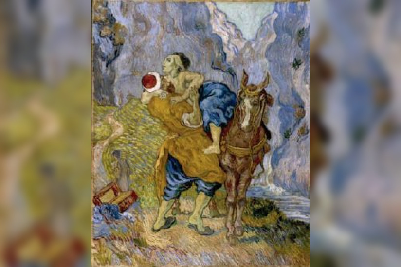 Vincent Van Gogh Le Bon Samaritain (d’après Delacroix) Début mai 1890, huile sur toile, 73 x 59,5 cm. Kröller-Müller Museum, Otterlo Otterlo © Collection Kröller-Mu?ller Museum, Otterlo