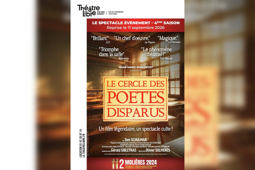 Le Cercle des Poètes Disparus, pièce nommée 6 fois aux Molières : au Théâtre Libre