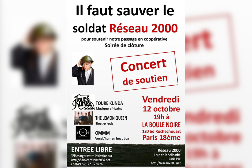 Concert TOURE KUNDA, LEMON QUEEN ET OMMM : soutien à "il faut sauver le soldat Réseau 2000"
