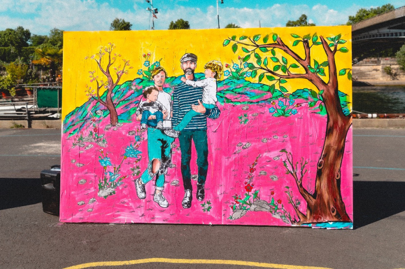 Performance du street artist Combo à la Perle pour le Mois des Fiertés LGBT+