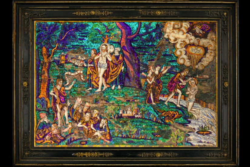 Acquisition d'un rare tableau mexicain en mosaïque de plumes par le Musée du Quai Branly