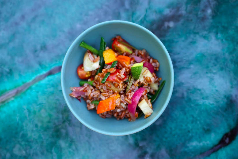 La recette du Riz Rouge Bio de Camargue sauté façon Thaï d'Armand Arnal, chef de La Chassagnette