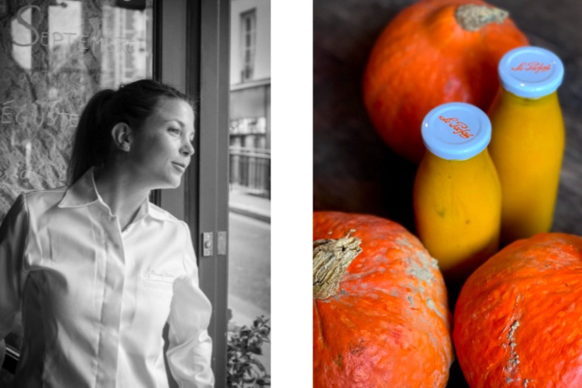 La recette du velouté de potimarron aux éclats de châtaignes de Mélanie Serre, cheffe du Louis Vins