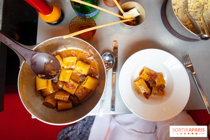 Cucina, Ducasse à la Maison de la Mutualité : paccheri à la joue de bœuf