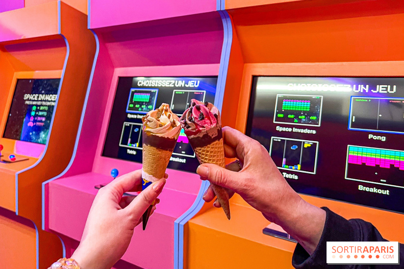 Insolite: un pop up hybride entre bar à glaces & bar à jeux d'arcade en plein cœur (glacé) de Paris